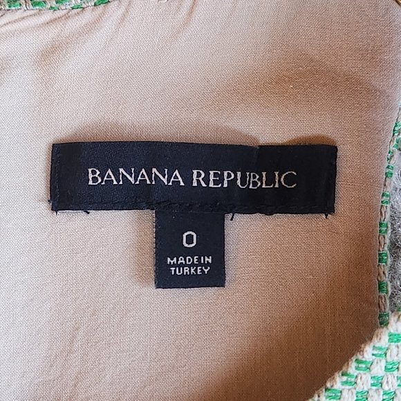 NWOT Banana Republic Green Tweed Fit Flare Dress - Picture 2 of 12